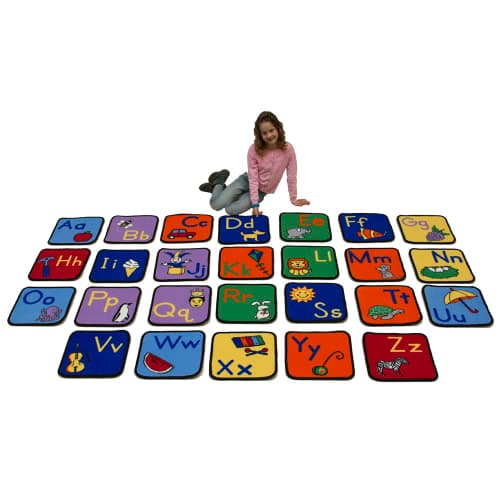 Learning Classroom Carpets - Alphabet - Seating Squares - 36 x 36 cm 26pcs