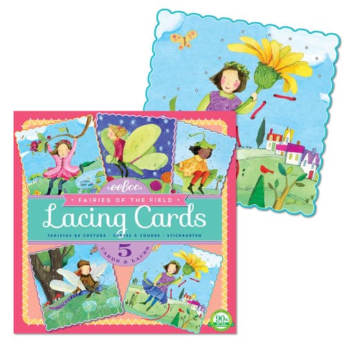 eeBoo - Fine Motor Lacing Activity Cards & Laces - Fairies of the Field