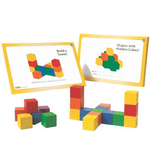 EDX Education - Colour Cubes - Wooden 20mm with Cards - 102pcs
