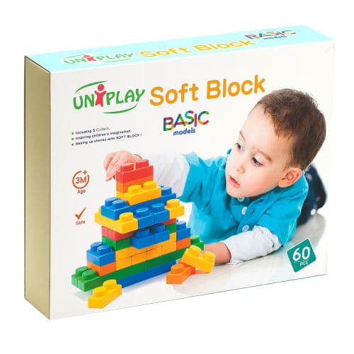 Greenbean - Jumbo Soft Blocks - Basic - 60pcs - Box