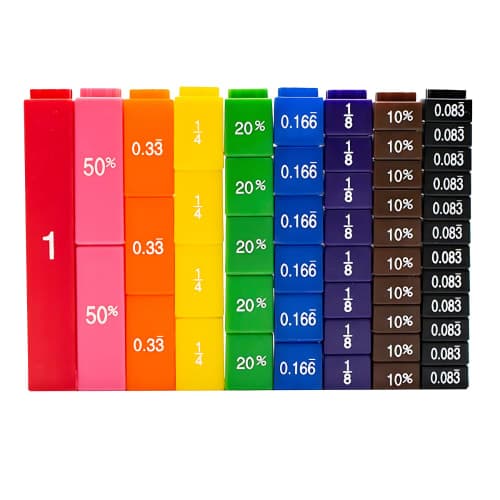 Greenbean - Equivalency Cubes - Fraction Learning Set - 51pcs in Blister Pack