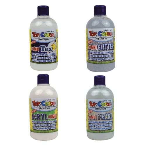 Toy Color - Paint Medium Pack - 4 Effects for Tempera Paints - 4 x 250ml