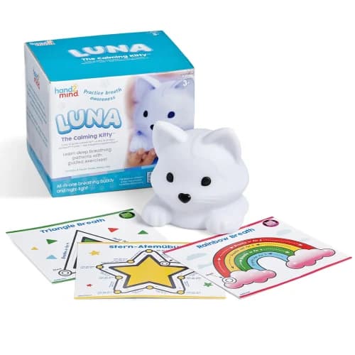 Hand2Mind - Luna The Calming Kitty⢠Breathing & Mindfulness Companion, & Nightlight