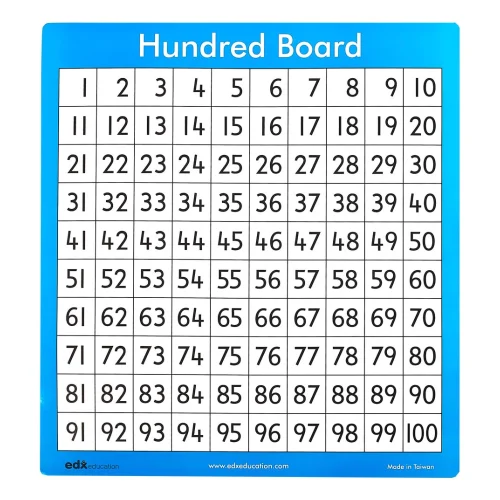 EDX Education - Hundred Board 30Pc 24 x 21cm D/Sided