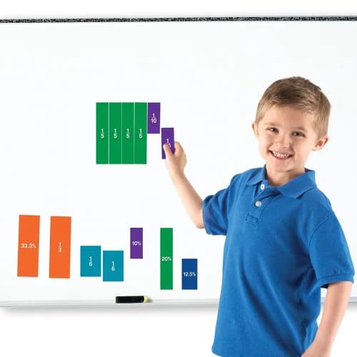 Learning Resources - Magnetic Rainbow Fraction® Squares: Double-Sided Demonstration Set